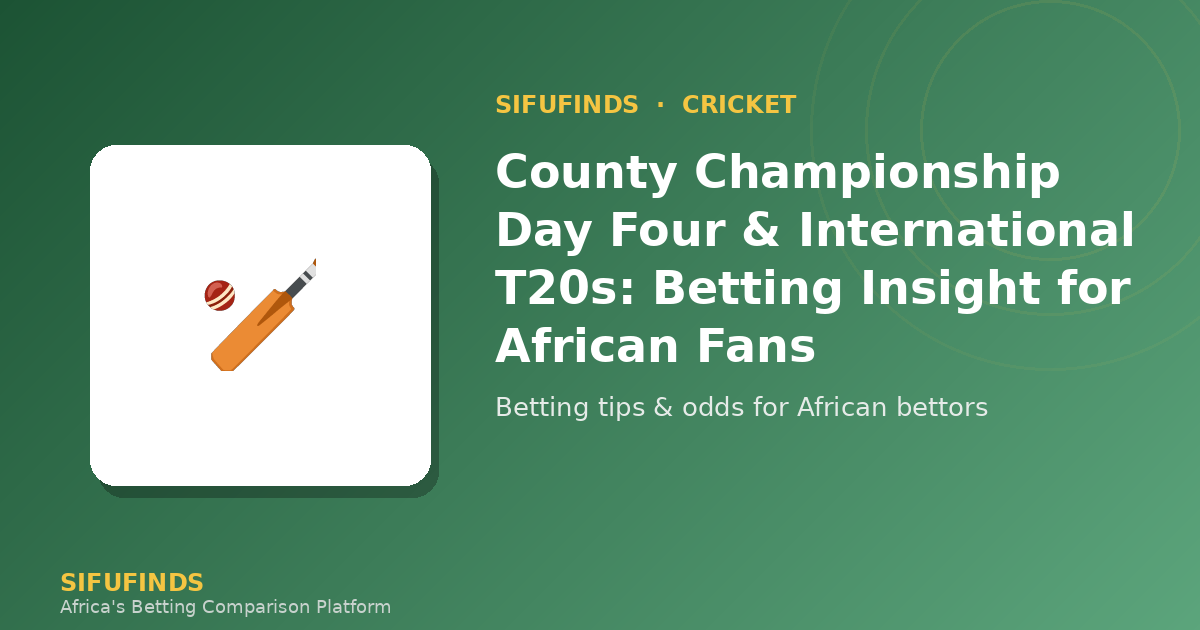 County Championship Day Four & International T20s: Betting