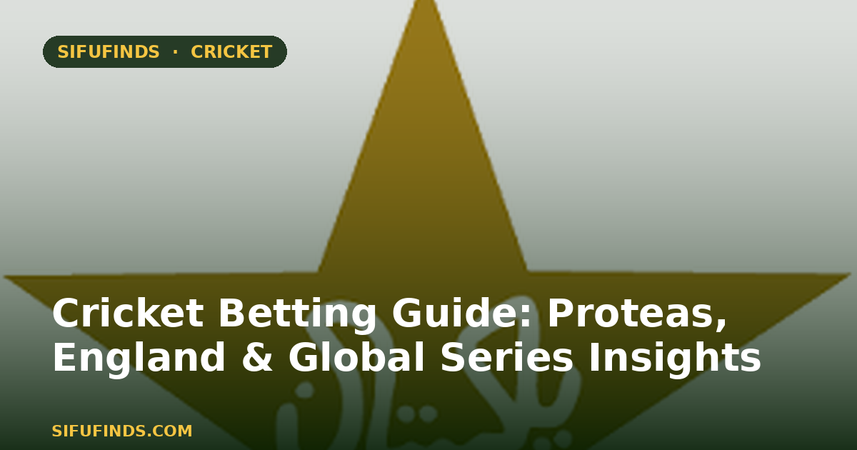 Cricket Betting Guide: Proteas, England & Global Series