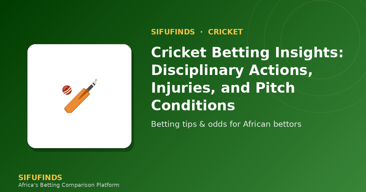 Cricket Betting Insights: Disciplinary Actions, Injuries