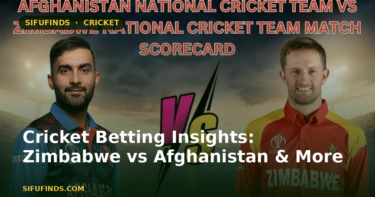 Cricket Betting Insights: Zimbabwe vs Afghanistan & More