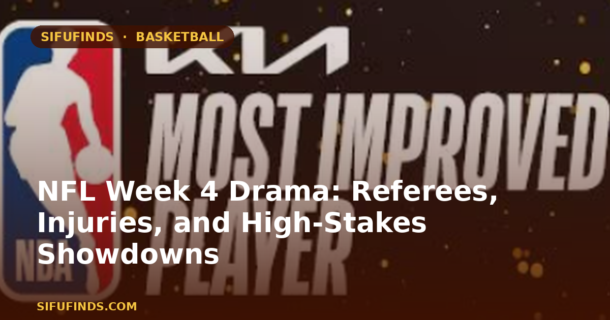 NFL Week 4 Drama: Referees, Injuries, and High-Stakes Showdowns