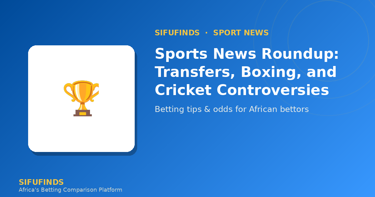 Sports News Roundup: Transfers, Boxing, and Cricket