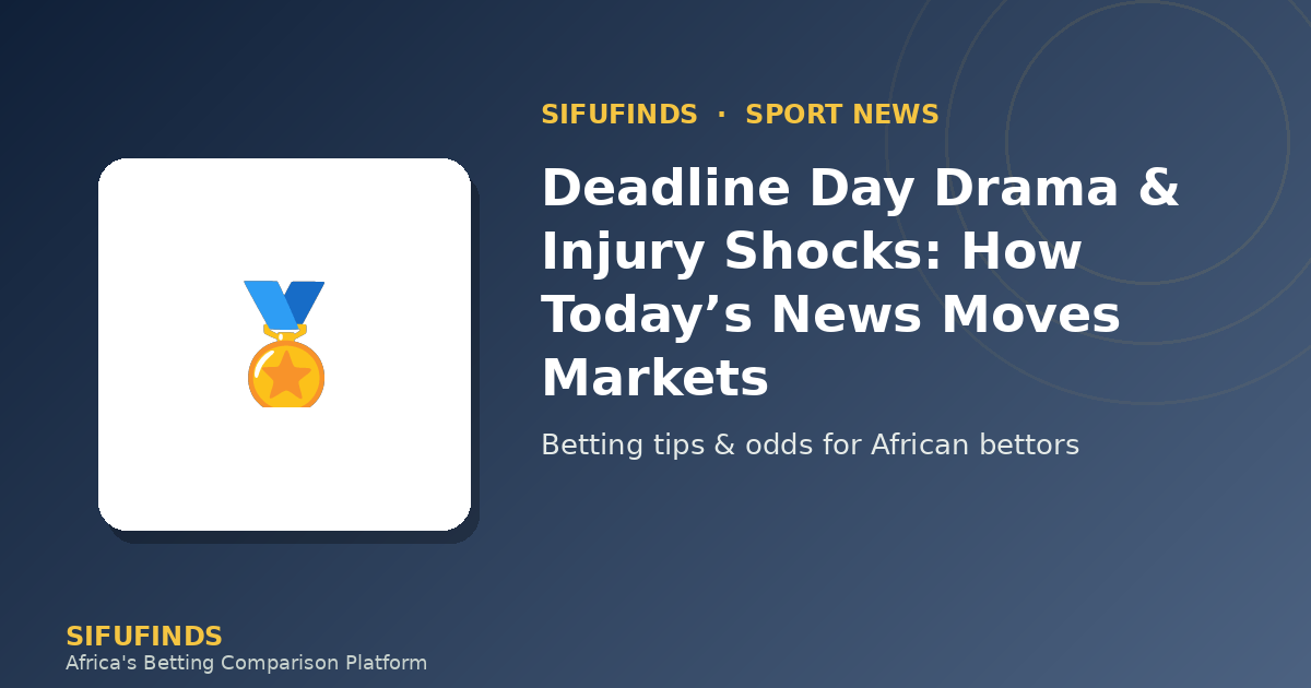 Deadline Day Drama & Injury Shocks: How Today’s News Moves