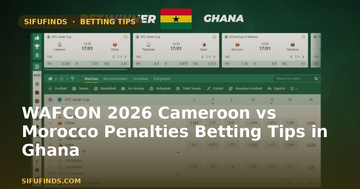 WAFCON 2026 Cameroon vs Morocco Penalties Betting Tips in