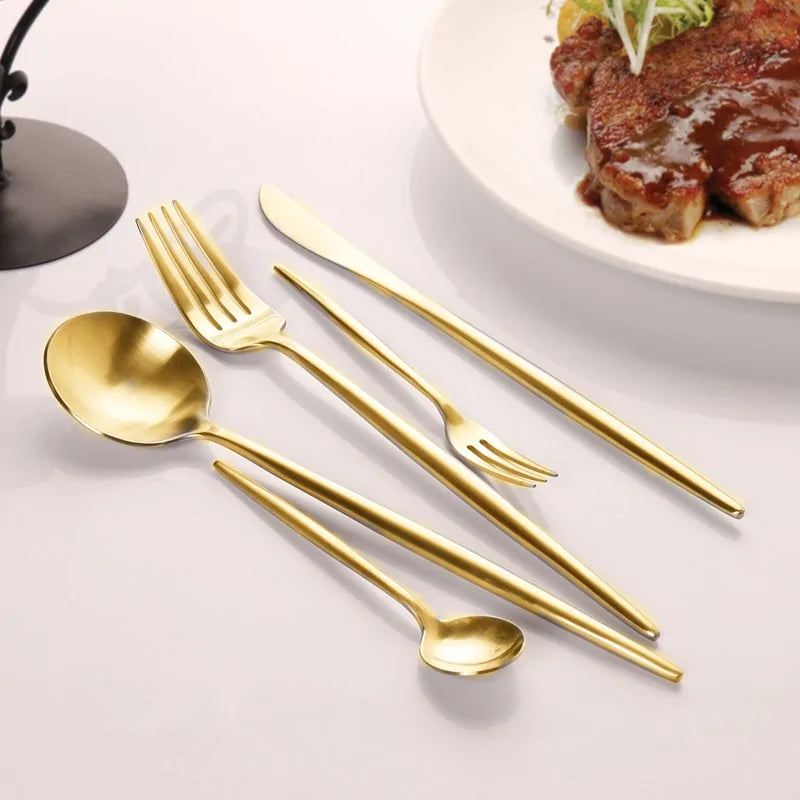 Gold Cutlery Set Stainless Steel